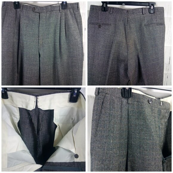 Europa Collection Diffusion 42R Double Breasted Grayish Brown Hopsack 2pc Suit - Picture 8 of 8